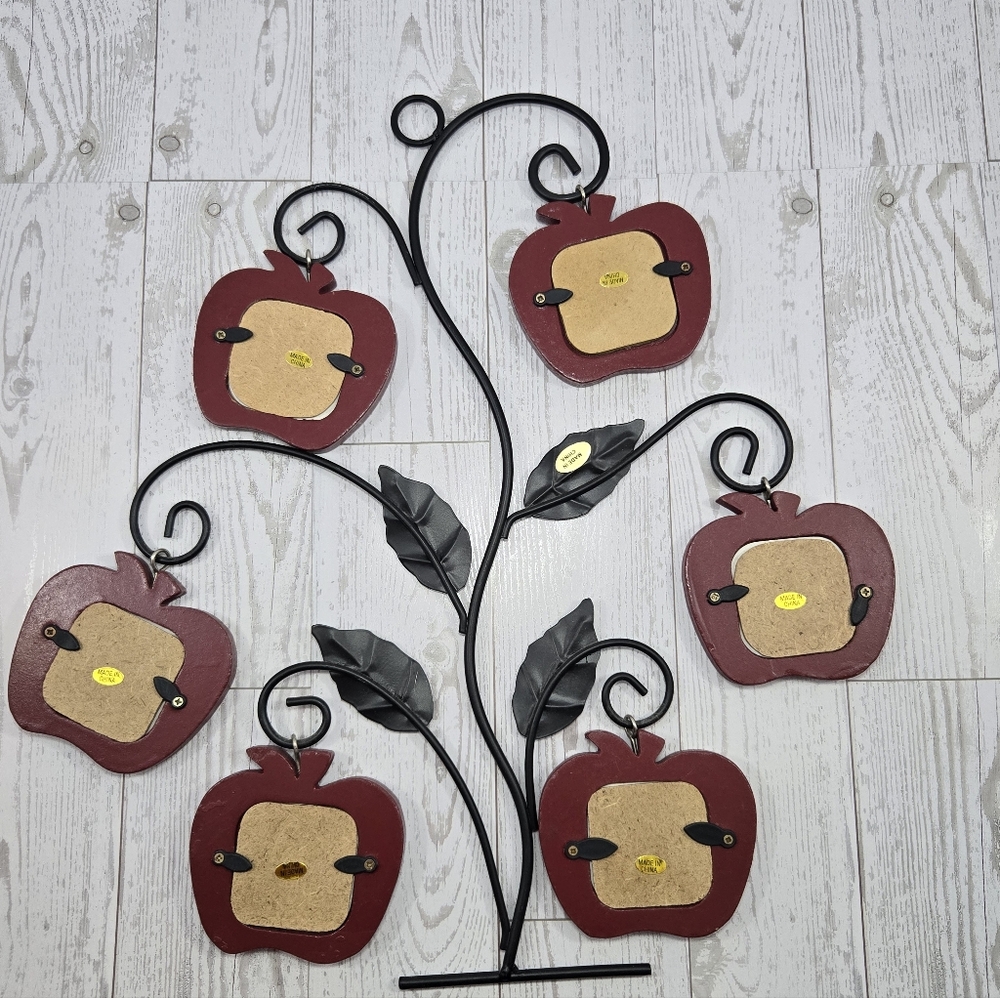 Cottagecore Coutry Style Apple-Shaped Red Photo Family Tree Frame - Picture 7 of 7
